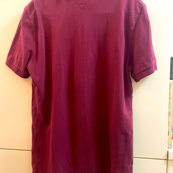 Tommy Hilfiger Polo Shirt Mens M Burgundy Custom Fit Casual Short Sleeve - Picture 3 of 5